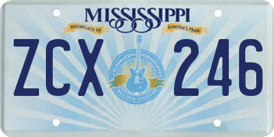 MS license plate ZCX246