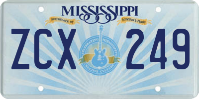 MS license plate ZCX249