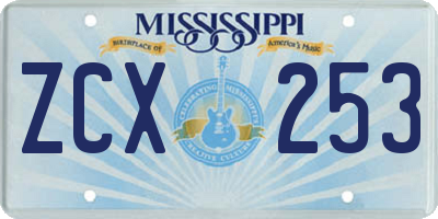 MS license plate ZCX253