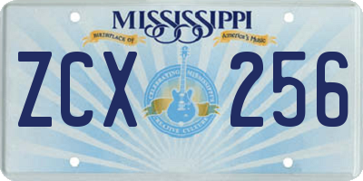 MS license plate ZCX256