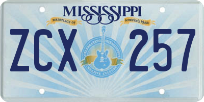 MS license plate ZCX257