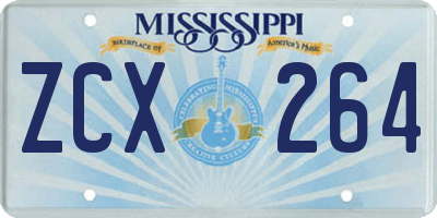 MS license plate ZCX264