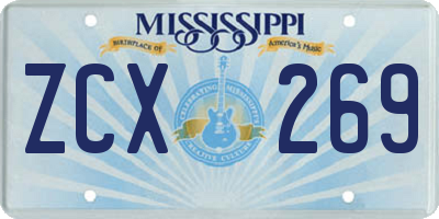 MS license plate ZCX269