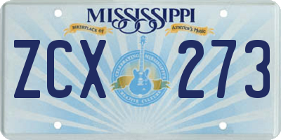 MS license plate ZCX273