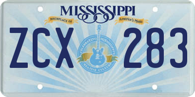 MS license plate ZCX283