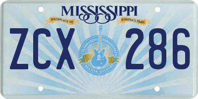 MS license plate ZCX286