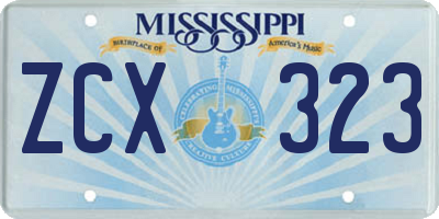 MS license plate ZCX323