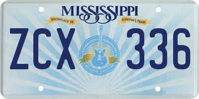 MS license plate ZCX336
