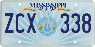 MS license plate ZCX338