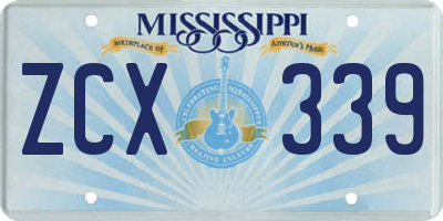 MS license plate ZCX339