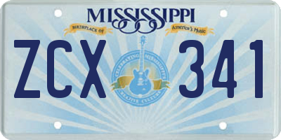 MS license plate ZCX341