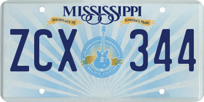 MS license plate ZCX344