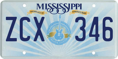 MS license plate ZCX346