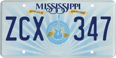 MS license plate ZCX347