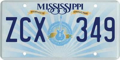 MS license plate ZCX349