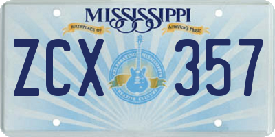 MS license plate ZCX357