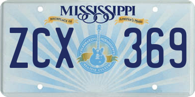 MS license plate ZCX369