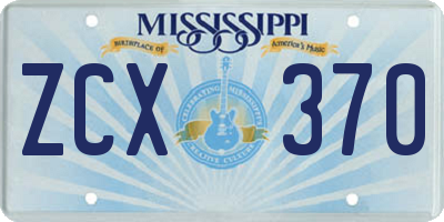 MS license plate ZCX370