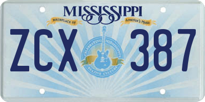 MS license plate ZCX387