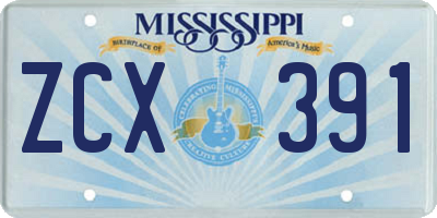MS license plate ZCX391