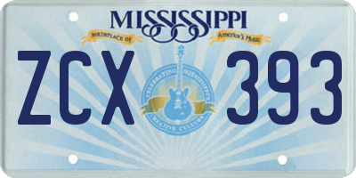 MS license plate ZCX393