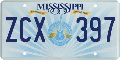 MS license plate ZCX397