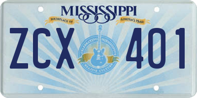 MS license plate ZCX401