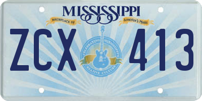 MS license plate ZCX413