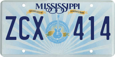 MS license plate ZCX414