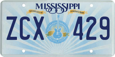 MS license plate ZCX429