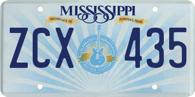 MS license plate ZCX435