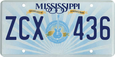 MS license plate ZCX436