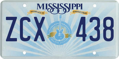 MS license plate ZCX438