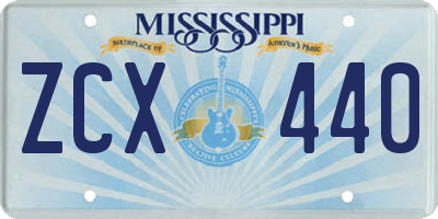 MS license plate ZCX440