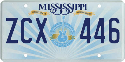 MS license plate ZCX446
