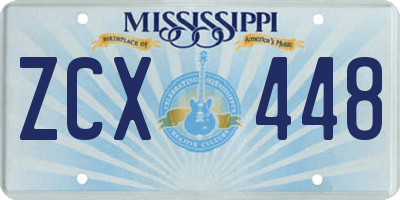 MS license plate ZCX448