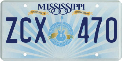 MS license plate ZCX470