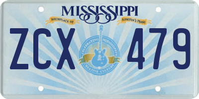 MS license plate ZCX479