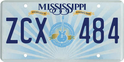 MS license plate ZCX484