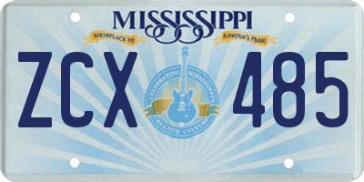 MS license plate ZCX485