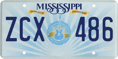 MS license plate ZCX486