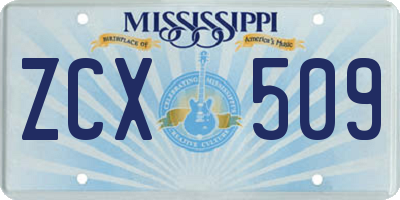 MS license plate ZCX509