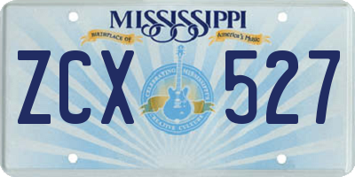 MS license plate ZCX527