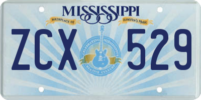 MS license plate ZCX529