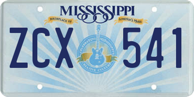 MS license plate ZCX541