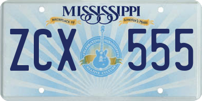 MS license plate ZCX555