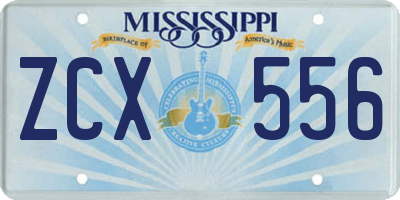 MS license plate ZCX556