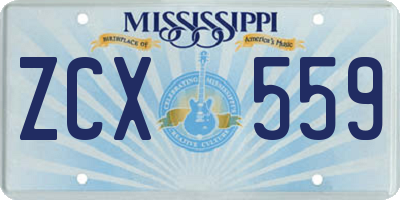 MS license plate ZCX559