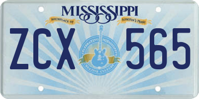 MS license plate ZCX565