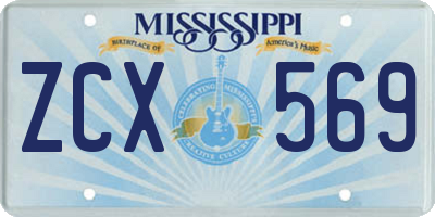 MS license plate ZCX569